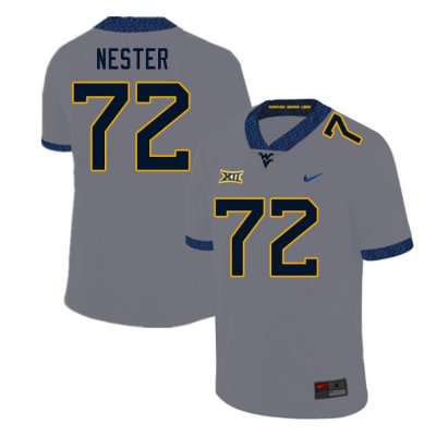 Men's West Virginia Mountaineers NCAA #72 Doug Nester Gray Authentic Nike Stitched College Football Jersey UG15L54MA